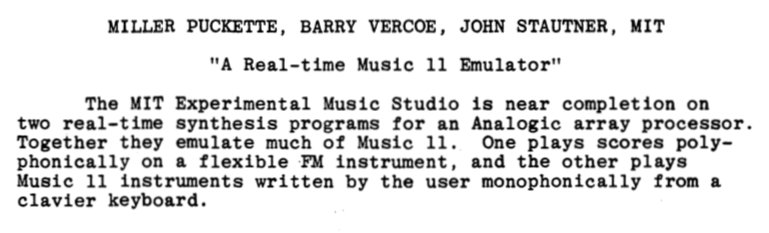 A real-time version of MUSIC-11 .